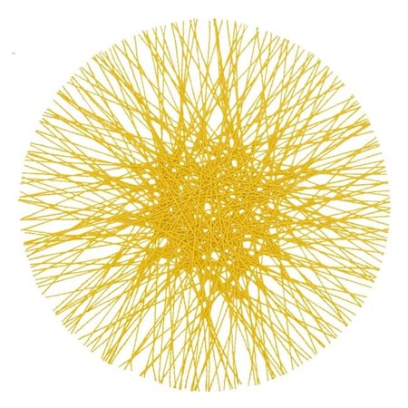 Saro Lifestyle SARO 1242.Y15R 15 in. Round Paper Placemats with Yellow Straw Design - Set of 4 1242.Y15R